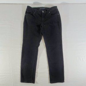 LN CHICOS Women's 1R (Actual 33-37" x 31") Straight Leg Stretch Denim Black